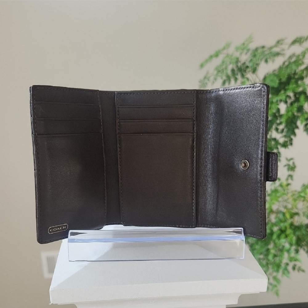 Coach Brown Monogram Wallet with Buckle - Picture 5 of 6